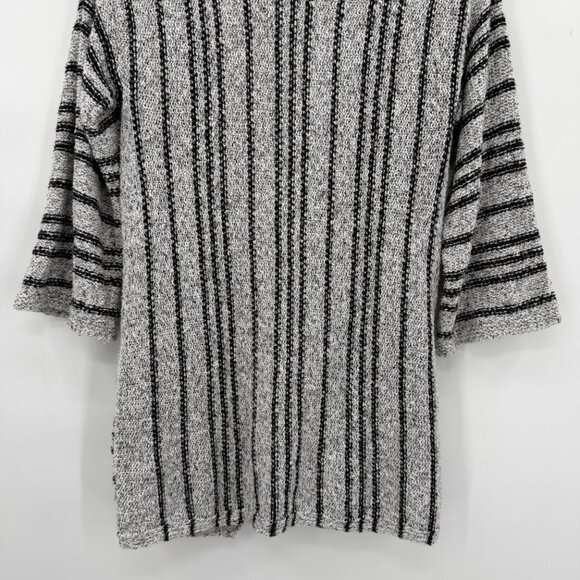 Billabong Good Times Striped Open Front Cardigan Sweater Gray Black Women’s S - Picture 6 of 9